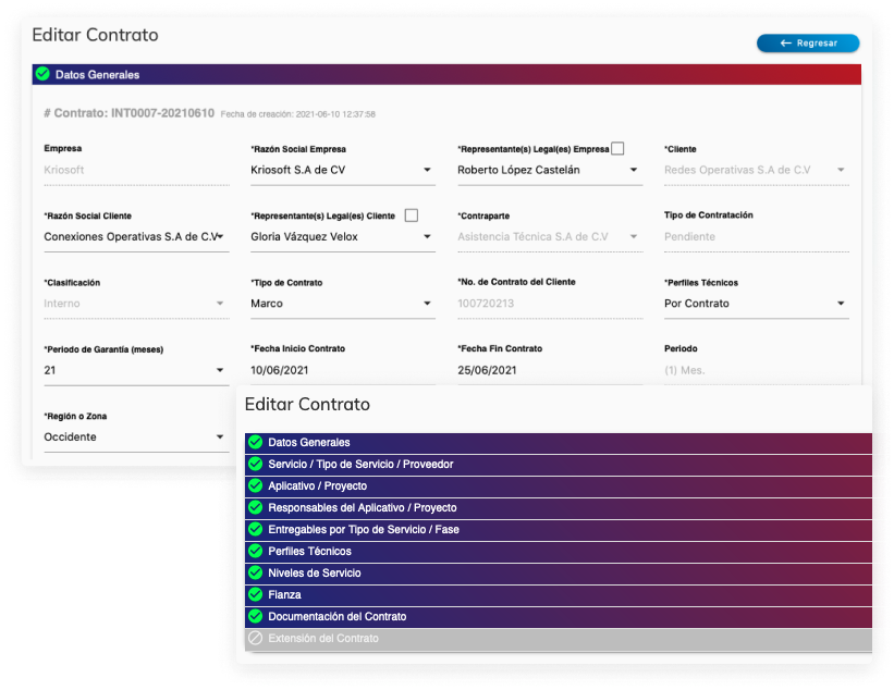 Configuration and management of contracts